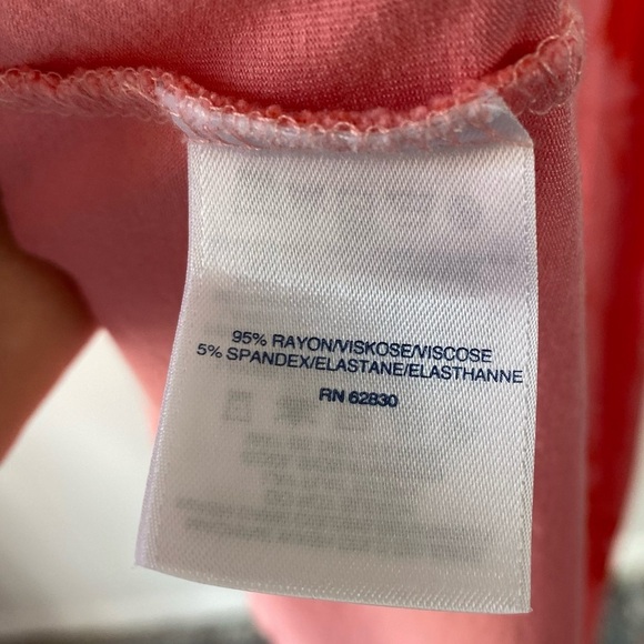 Land's End Dress Sz 2X Maxi Cap Sleeve Tropical Floral Leaf Print Pink Vacation - Picture 9 of 11